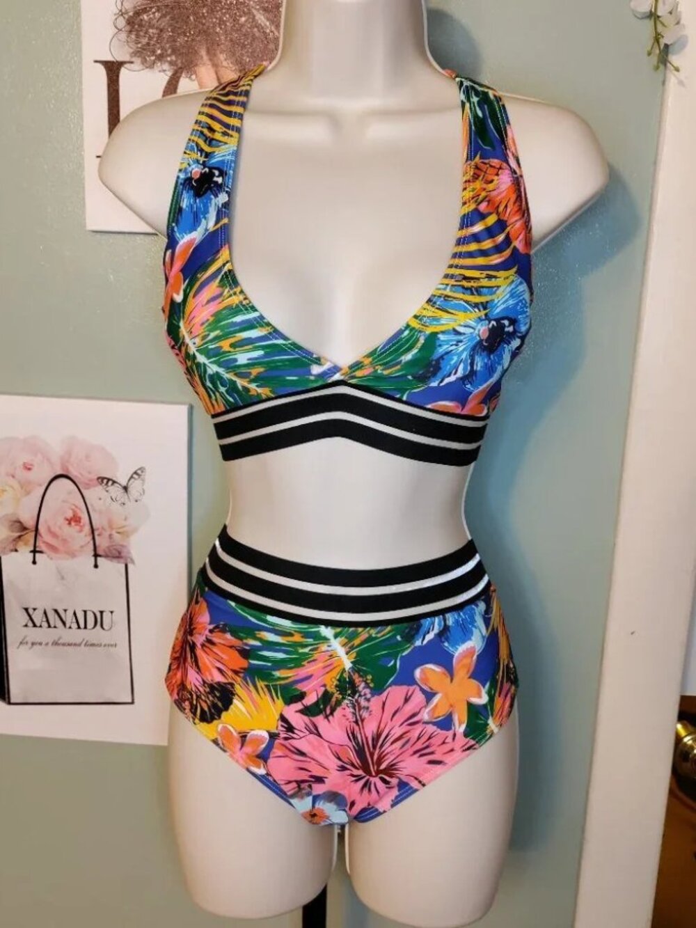 Tropical Print Two Piece Bikini